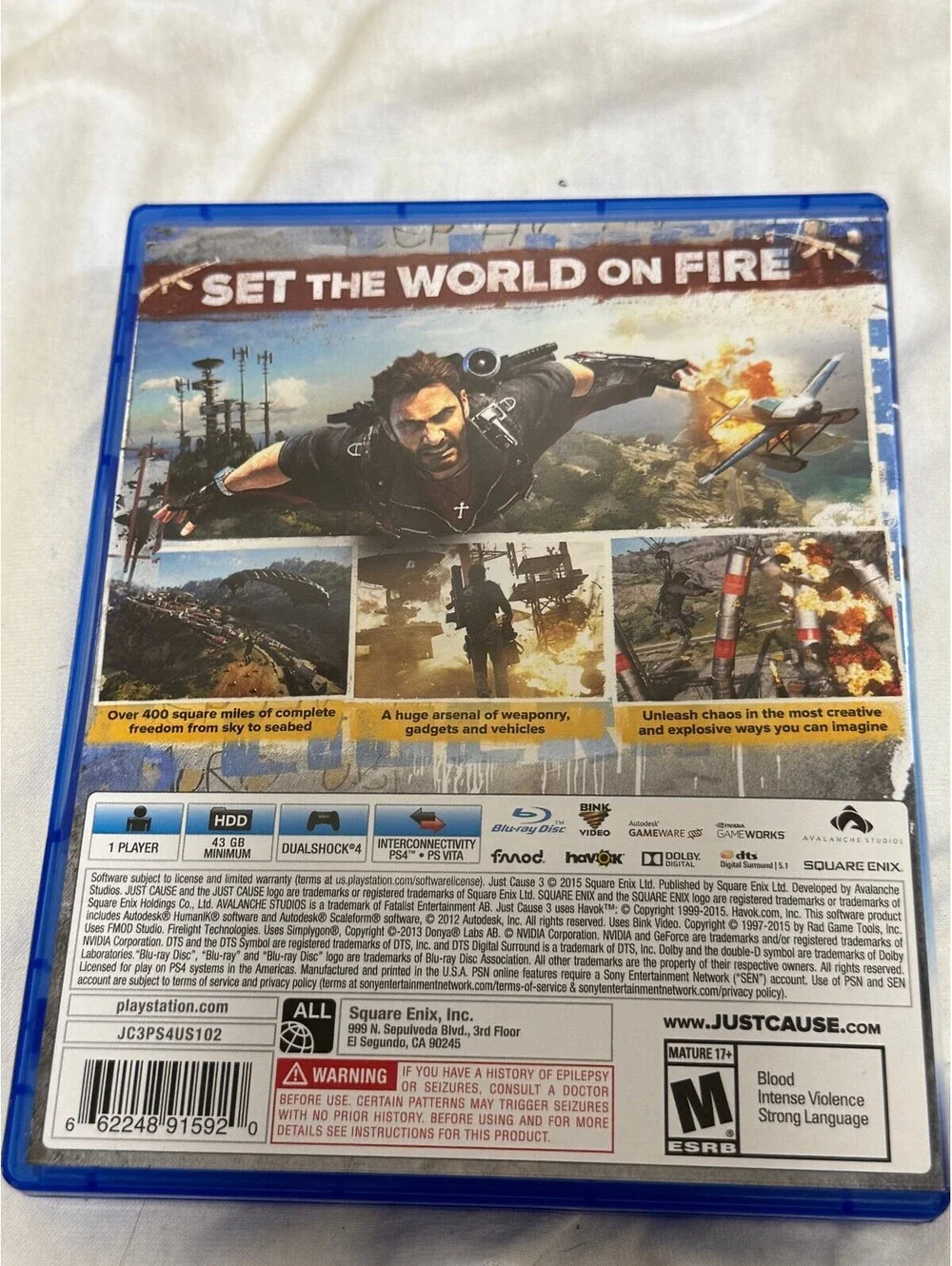 Square Enix Just Cause 3 PS4 Video Game 2015